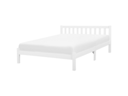 Cama con somier BELIANI Florac de Madera de pino Blanco 187x208x70