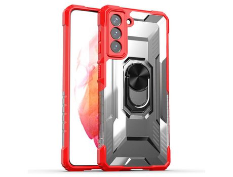 Funda para Samsung Galaxy S21 5G(TPU y PU - Rojo)