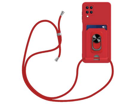 Funda para Samsung Galaxy A12(TPU y PU - Rojo)