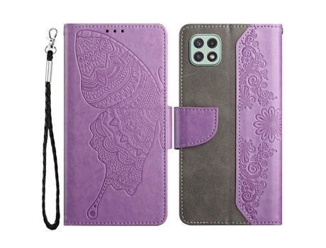 Funda para Samsung Galaxy A22 5G (Eu Version)(TPU y PU - Morado)