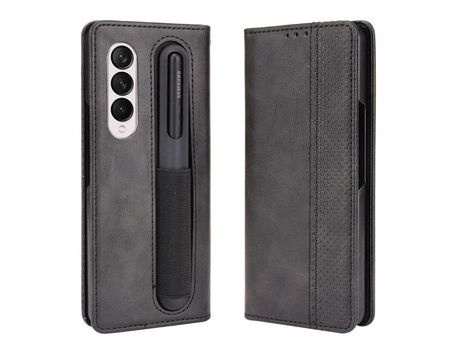 Funda para Samsung Galaxy Z Fold3 5G(TPU y PU - Negro)