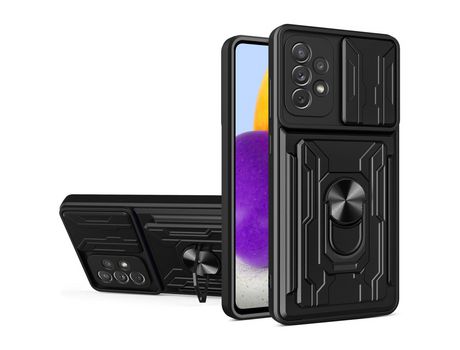 Funda para Samsung Galaxy A72 4G/5G(TPU y PU - Negro)