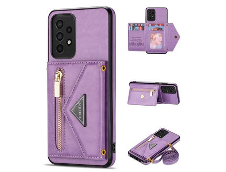 Funda para Samsung Galaxy A52 4G/5G/A52S 5G(TPU y PU - Morado)