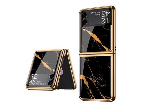 Funda para Samsung Galaxy Z Flip3 5G(TPU y PU - Negro)