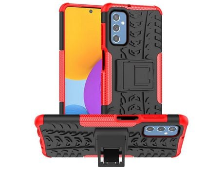 Funda para Samsung Galaxy M52 5G(TPU y PU - Rojo)