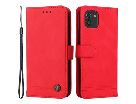 Funda para Samsung Galaxy A03 (Global Version) (164.2X75.9X9.1Mm)(PU - Rojo)