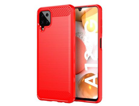 Funda para Samsung Galaxy A12(TPU y PU - Rojo)
