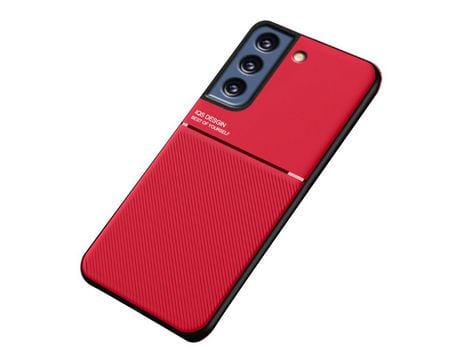 Funda para Samsung Galaxy S21 Fe 5G/S21 Fan Edition(TPU y PU - Rojo)
