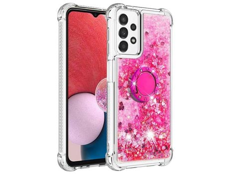 Funda para Samsung Galaxy A13 4G(TPU y PU - Rosa)