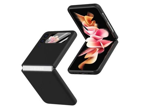 Funda para Samsung Galaxy Z Flip3 5G(TPU y PU - Negro)