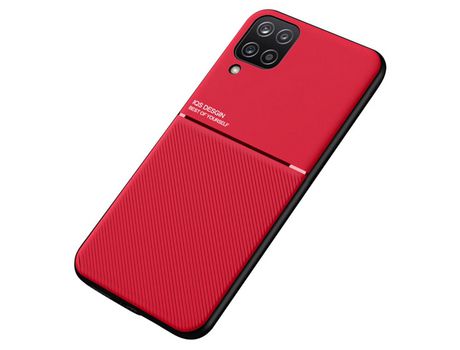 Funda para Samsung Galaxy A12(TPU y PU - Rojo)