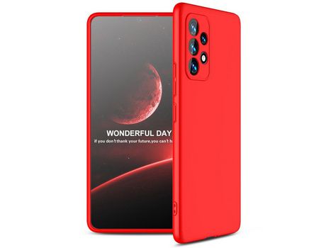 Funda para Samsung Galaxy A53 5G(TPU y PU - Rojo)