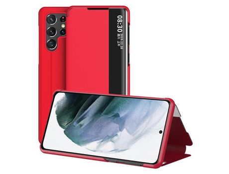 Funda para Samsung Galaxy S22 Ultra(TPU y PU - Rojo)