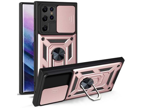 Funda para Samsung Galaxy S22 Ultra(TPU y PU - Rosa)