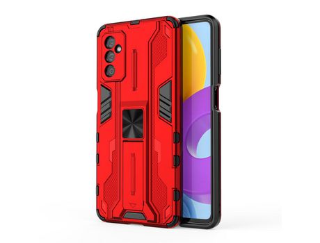 Funda para Samsung Galaxy M52 5G(TPU y PU - Rojo)