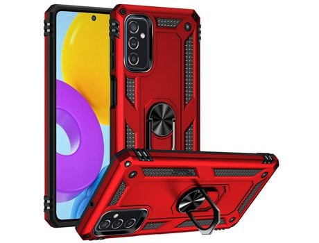 Funda para Samsung Galaxy M52 5G(TPU y PU - Rojo)