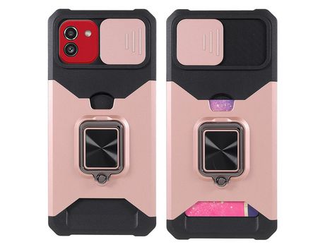 Funda para Samsung Galaxy A03 (164.2 X 75.9 X 9.1Mm)(TPU y PU - Rosa)