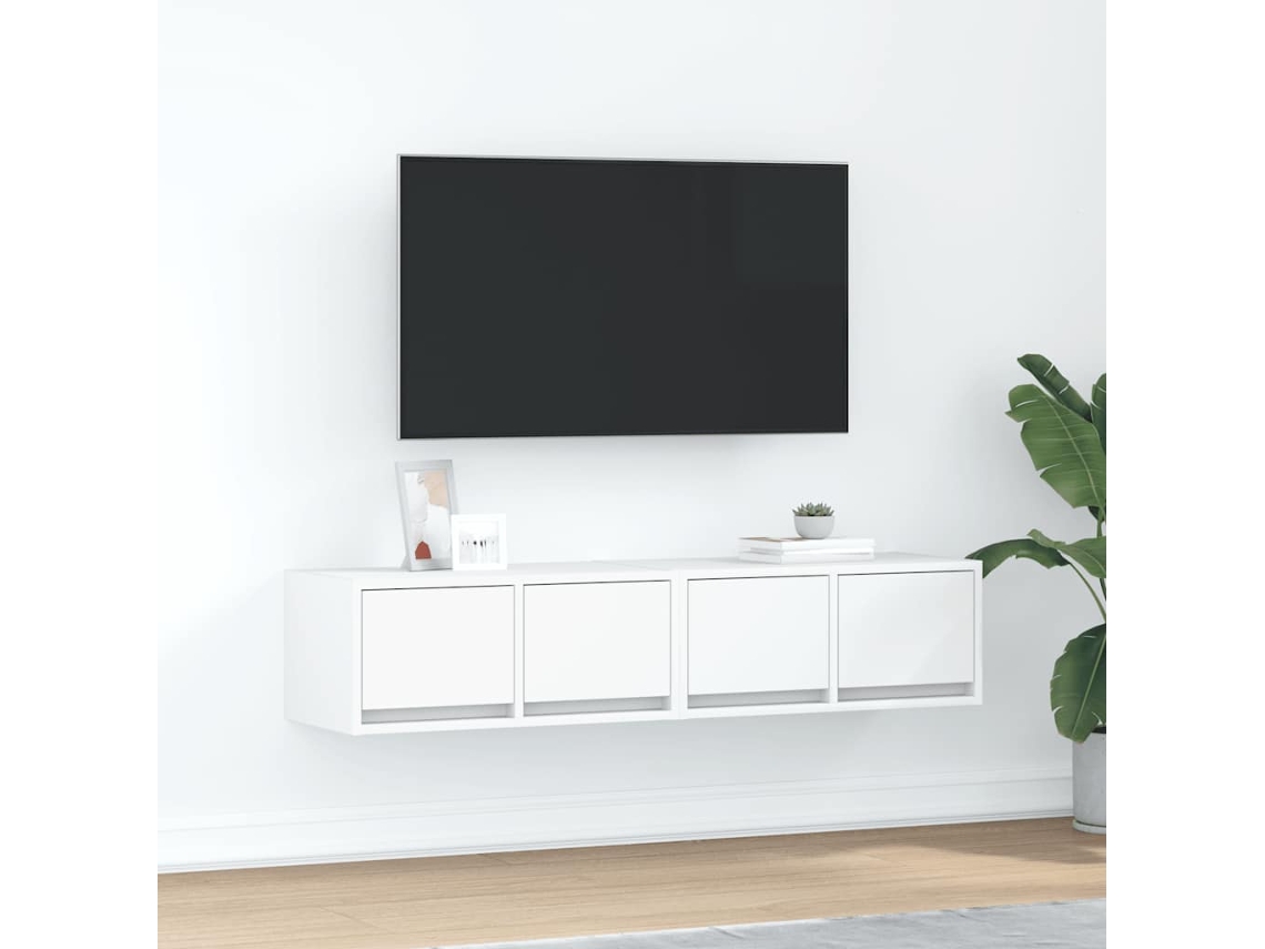 Muebles De Tv 2 Uds | Armario Para Tv | Gabinete De Tv Blanco 60x31x25,5 Cm Madera De Ingeniería