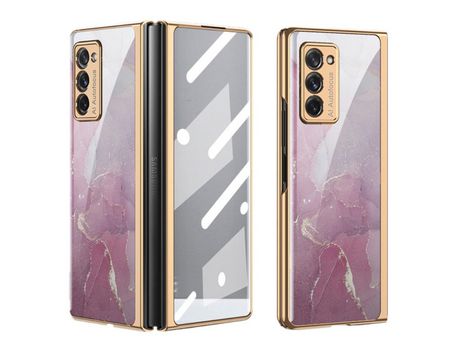 Funda para Samsung Galaxy Z Fold2 5G/W21(TPU y PU - Rosa)