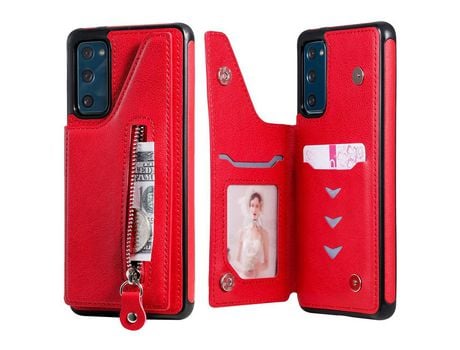 Funda para Samsung Galaxy S20 Fe 4G/5G(TPU y PU - Rojo)