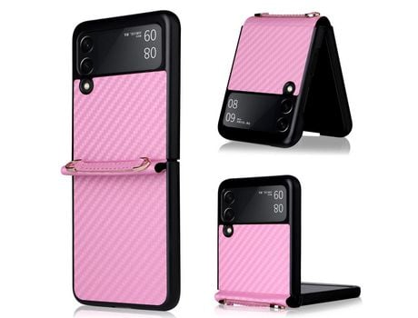 Funda para Samsung Galaxy Z Flip3 5G(TPU y PU - Rosa)