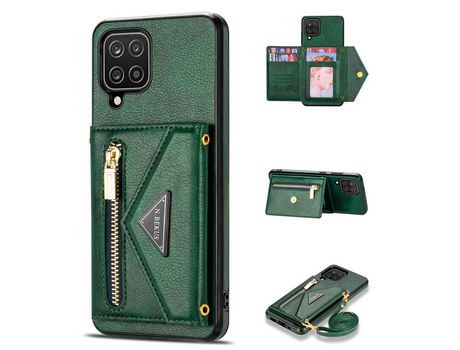 Funda para Samsung Galaxy A12(TPU y PU - Verde)