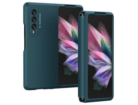 Funda para Samsung Galaxy Z Fold3 5G(TPU y PU - Verde)