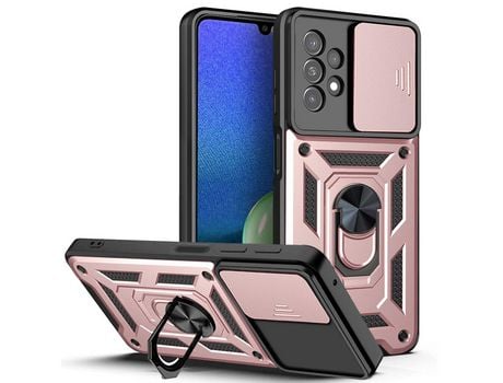 Funda para Samsung Galaxy A13 4G(TPU y PU - Rosa)