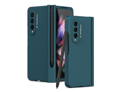Funda para Samsung Galaxy Z Fold3 5G(TPU y PU - Verde)