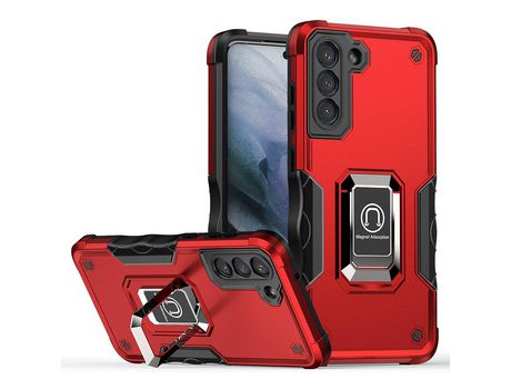 Funda para Samsung Galaxy S21 Fe 5G(TPU y PU - Rojo)