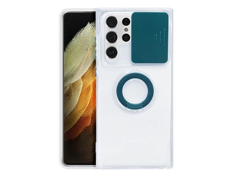 Funda para Samsung Galaxy S22 Ultra(TPU y PU - Verde)