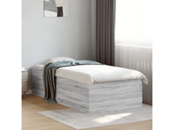 Estructura De Cama Madera De Ingeniería Gris Sonoma 100x200 Cm