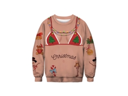 Sudadera De Manga Larga Estampada Con Cuello Redondo, Cómoda Y A La Moda, Talla 2xl