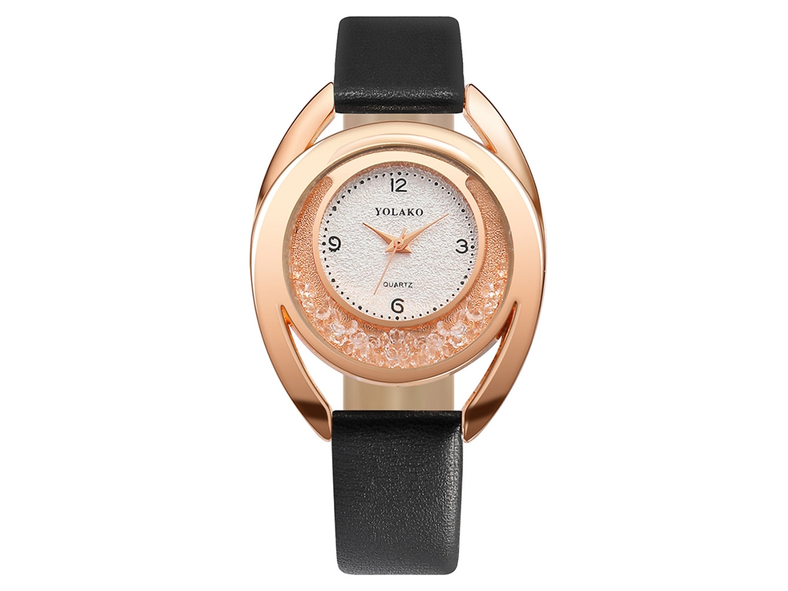 Reloj De Pulsera De Cuarzo Para Mujer Yolako Con Correa De Pu Sencilla Y Elegante (negro)