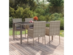 Sillas de jardín con cojines, 4 unidades, mimbre gris, DKD HOME DECOR