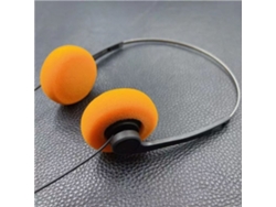 Fones de Ouvido Portáteis com Fio Estilo Retrô Clássico Esportivo, Compactos e Ajustáveis, em Abs. MDUG (laranja)