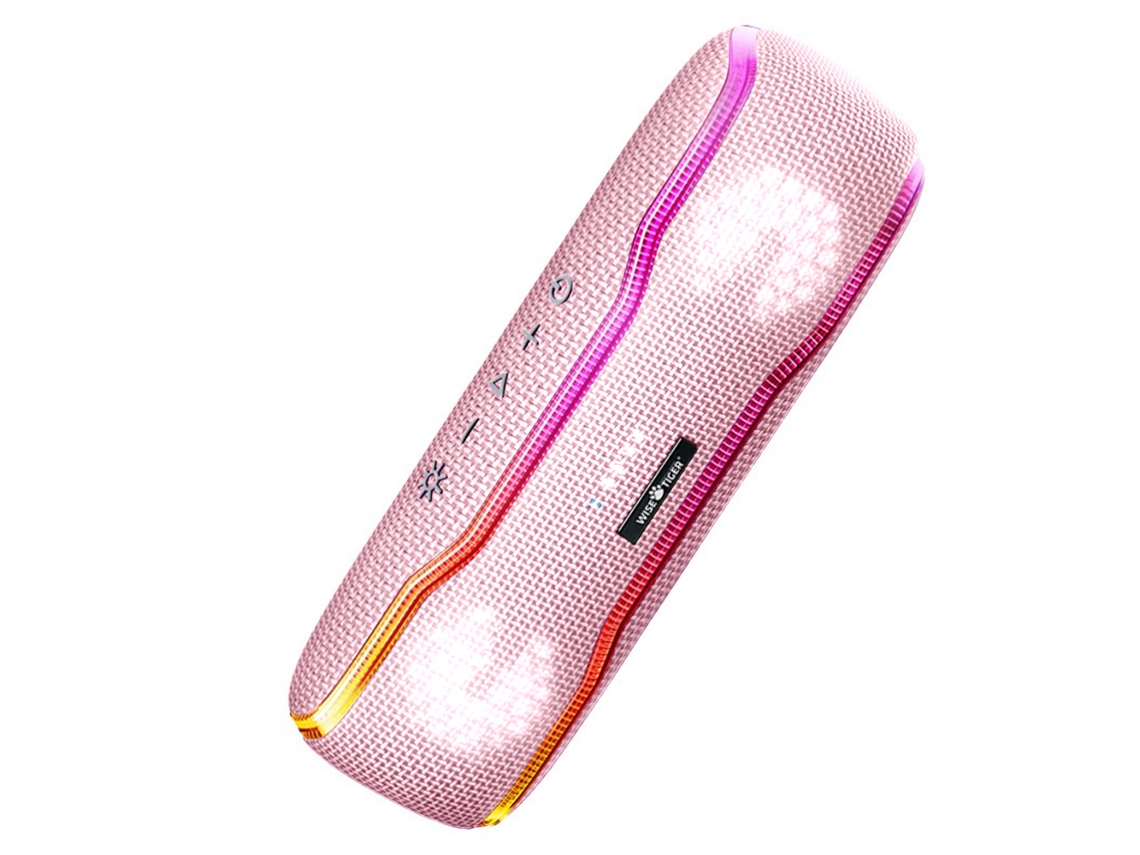 Altavoz Portátil Para Exteriores (rosa) Resistente Al Agua Ipx7 Con Luz Estéreo