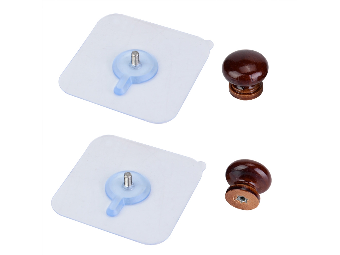 2 perchas redondas de madera para pared, para ropa y abrigos, organizador (color nogal corto)