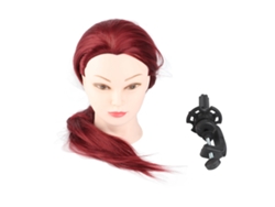 Cabeza De Muñeco Para Peluquería 60cm Con Abrazadera Rojo Para Entrenamiento Práctico