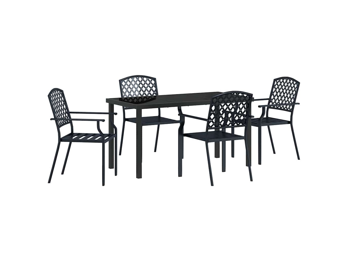 Conjunto De Comedor De Jardín 5 Uds | Mueble De Jardín Antracita