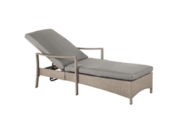 Elegante tumbona en ratán gris BELIANI Vasto de Ratán sintético Gris 63x158x96