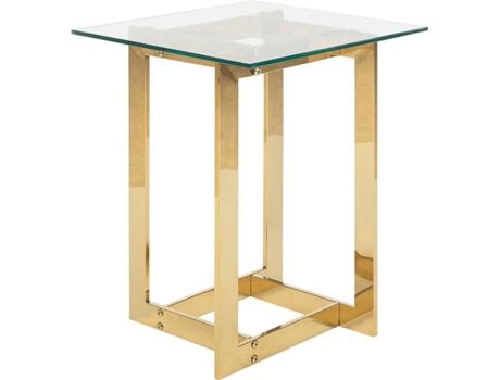 Mesa auxiliar de vidrio transparente/dorado 40 x 40 cm BELIANI Crystal