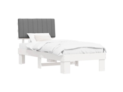 Maison Exclusive - Estructura De Cama Con Cabecera Tapizada Gris Claro 90 X 190 Cm