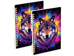 Besportble Juego De Espiral Con Un Llamativo Diseño De Cabeza De Lobo Fluorescente Y Polipropileno 21,1 X 1...