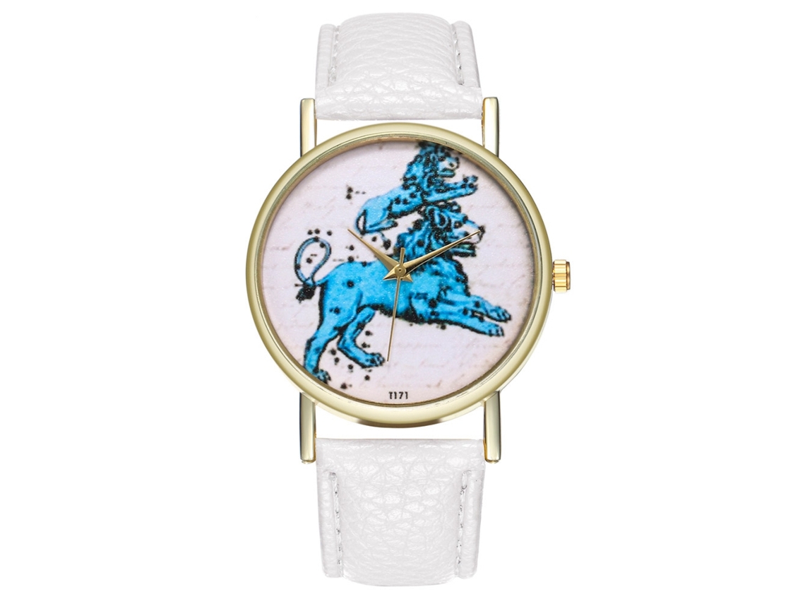 Reloj Unisex Informal De Moda Con Correa De Cuero Y Movimiento De Cuarzo Blanco.
