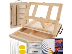 Caballete de madera para pintura y caja de almacenamiento NORTHIX