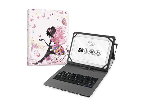 Funda com Teclado SUBBLIM Micro USB – Type C KEYTAB USB 11 Hadas