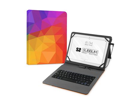 Funda com Teclado SUBBLIM Micro USB – Type C KEYTAB USB 11 Triangulos