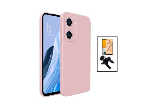 Kit Protector de Pantalla Hydrogel + Capa Silicone Líquido + Suporte Magnético para Xiaomi Redmi 10 5G Rosa