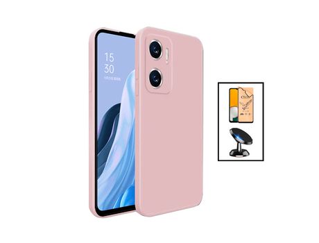 Kit Protector de Pantalla Hydrogel + Capa Silicone + Suporte Magnético para Xiaomi Redmi 10 5G Rosa